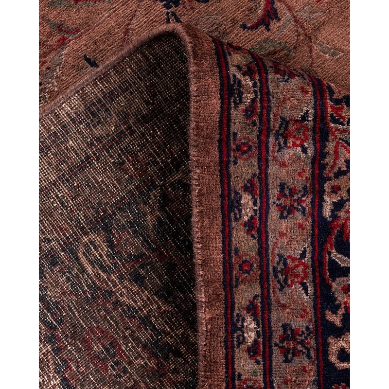 Overton Hand Knotted Wool Vintage Inspired Modern Contemporary Overdyed Brown Area Rug - 6' 2" x 9' 3"