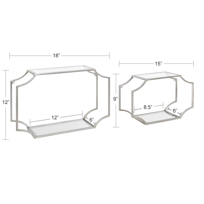 Kate and Laurel Ciel Scalloped Metal Wall Shelf (Set of 2)