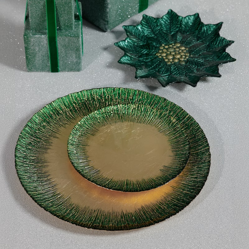 Celestial Rim Glass Dinner Plates, Set of 6