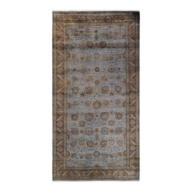 Overton Hand Knotted Wool Vintage Inspired Modern Contemporary Overdyed Gray Area Rug - 6' 2" x 12' 0"