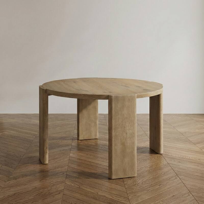 Furniture of America Elira Modern Oak 47-inch Solid Wood Round Dining Table - Oak