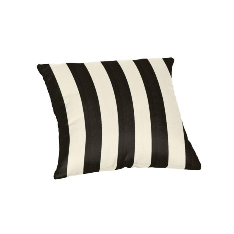 Sunbrella Stripe Fabric 1-Piece Indoor/Outdoor Square Throw Pillow, 18"W x 18"L