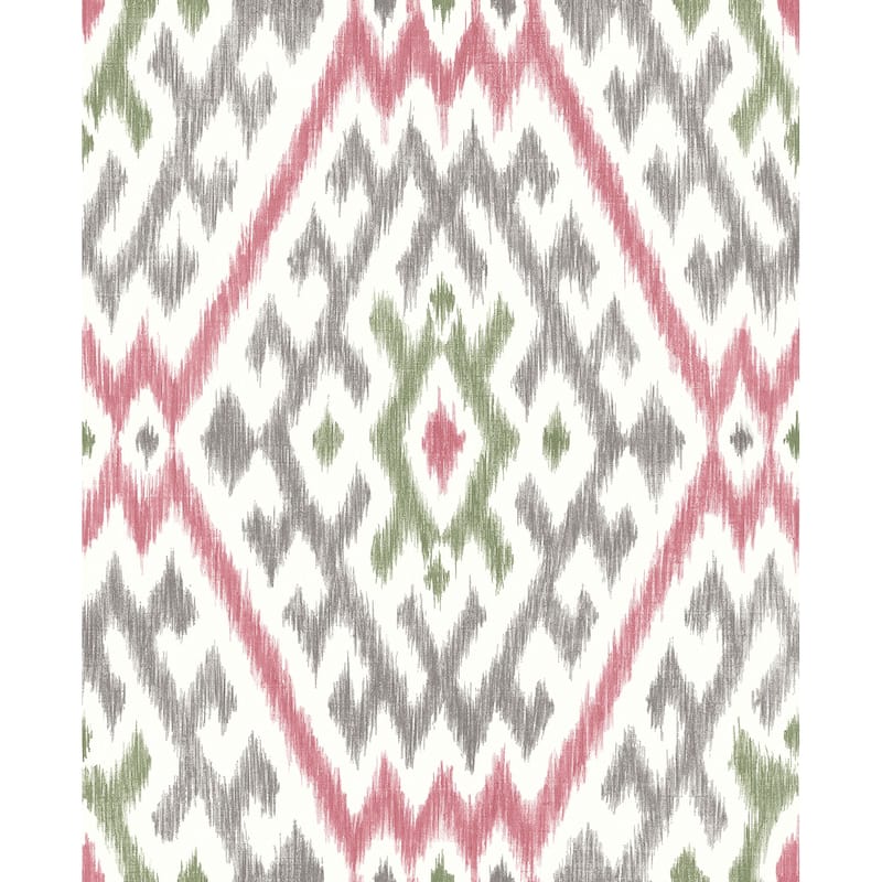 A-Street Prints Solola Fuchsia Ikat Wallpaper