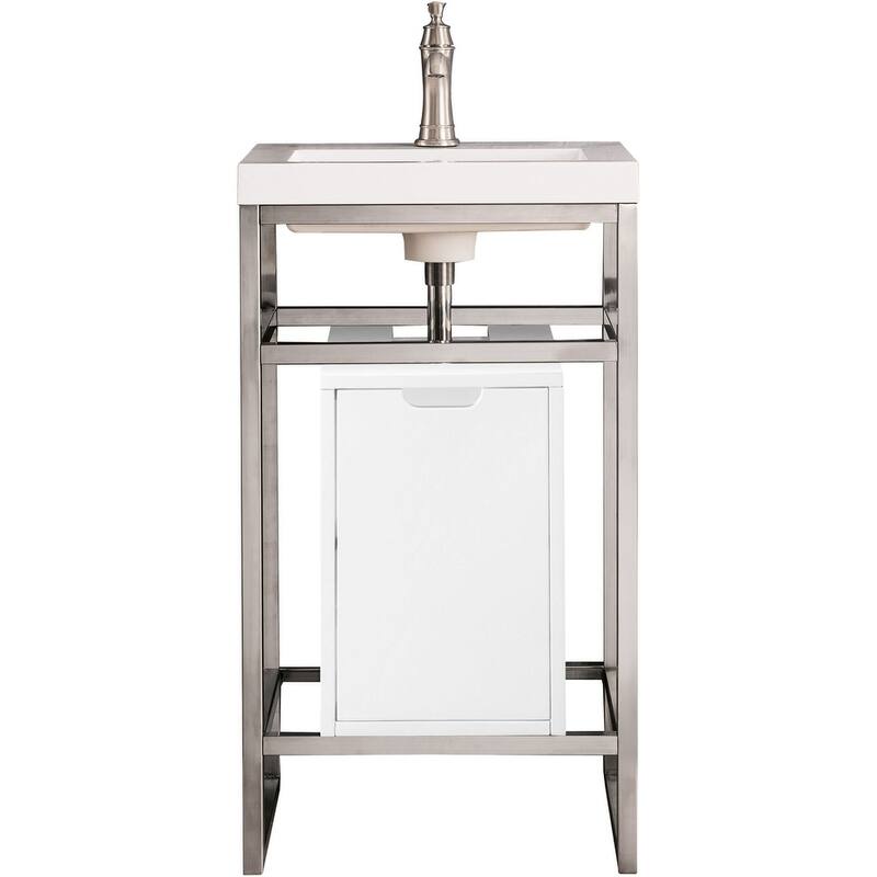 James Martin Vanities C105V20SCGWWG Boston 19-5/8" Rectangular - Brushed Nickel