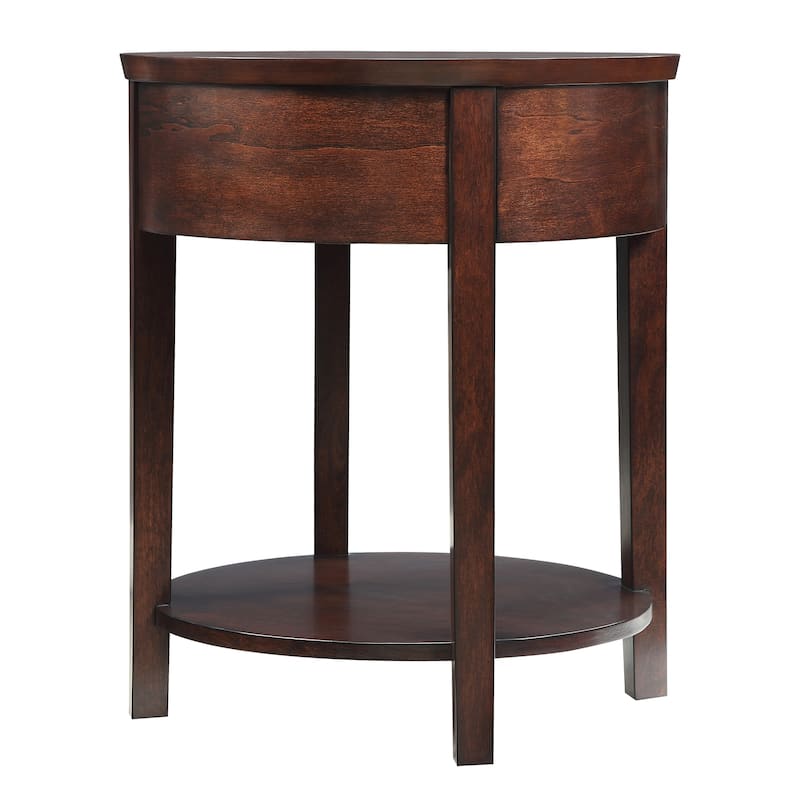 Fillmore 1-Drawer Oval Wood Shelf Accent End Table by iNSPIRE Q Modern