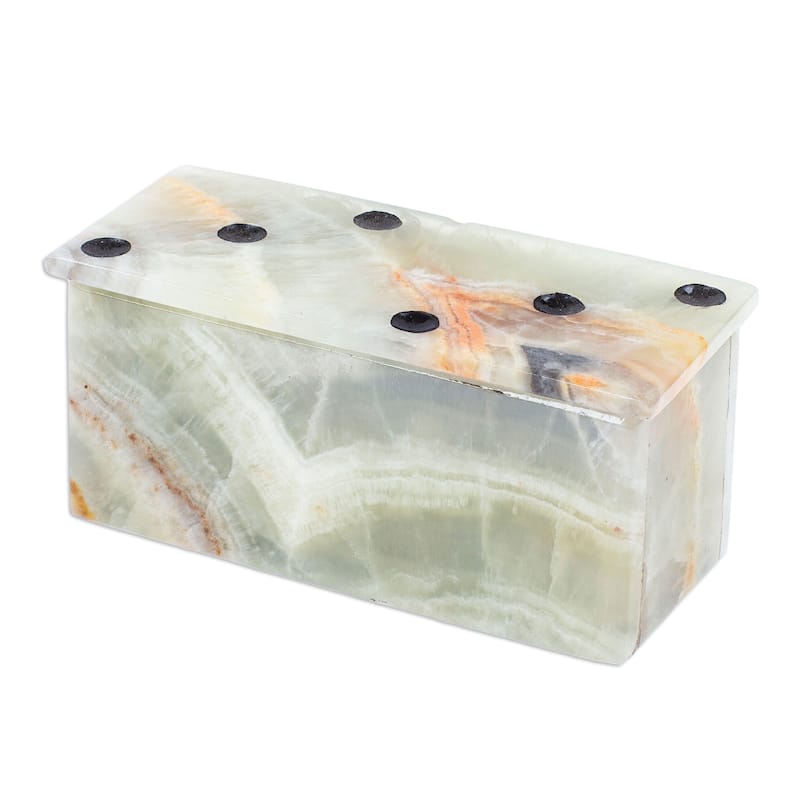 Novica Handmade Precious Strategy Onyx And Marble Domino Set