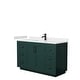 preview thumbnail 76 of 168, Miranda Single Vanity Set, Cultured Marble Top, No Mirror 54-Inch Single - Green, Black Trim, Carrara Cultured Marble Top