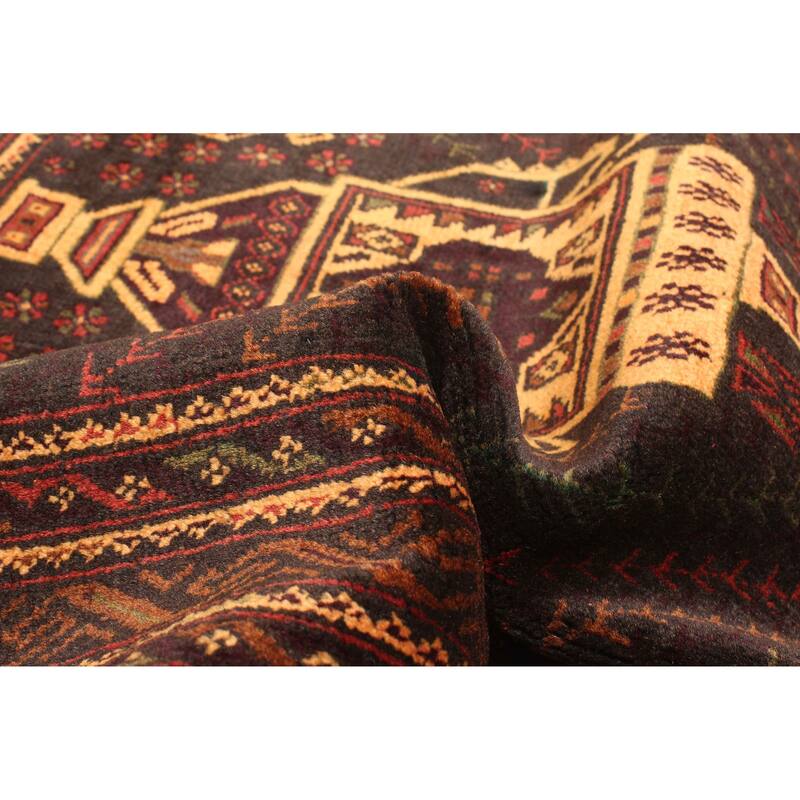 ECARPETGALLERY Hand-knotted Teimani Black Wool Rug - 2'9 x 4'6