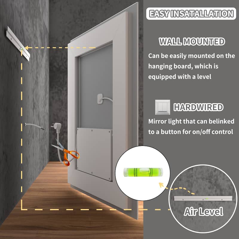 ExBrite LED Bathroom Mirror with Endless Dimming and Anti-Fog
