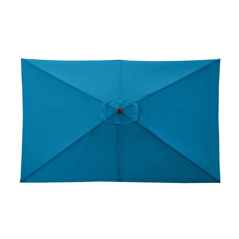 Rectangular Patio Umbrella - 10 Ft Easy Crank Sun Shade with Push Button Tilt by Pure Garden (Turquoise)