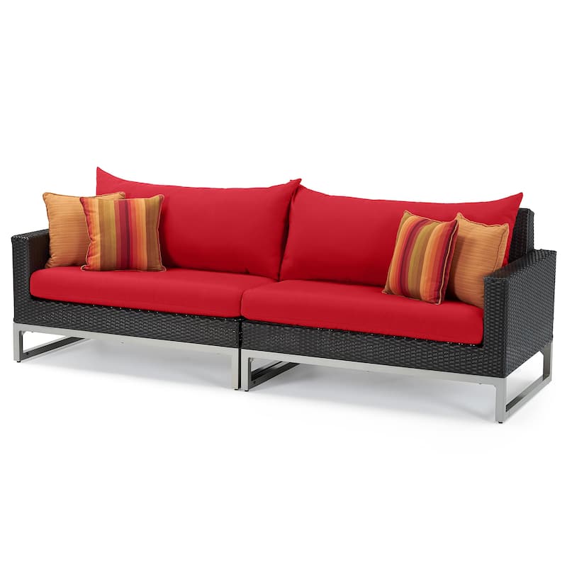 Milo Espresso 8 Piece Sunbrella Outdoor Patio Motion Seating Set