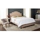 preview thumbnail 1 of 9, SAFAVIEH Theron Upholstered Bed Light Beige. - Full