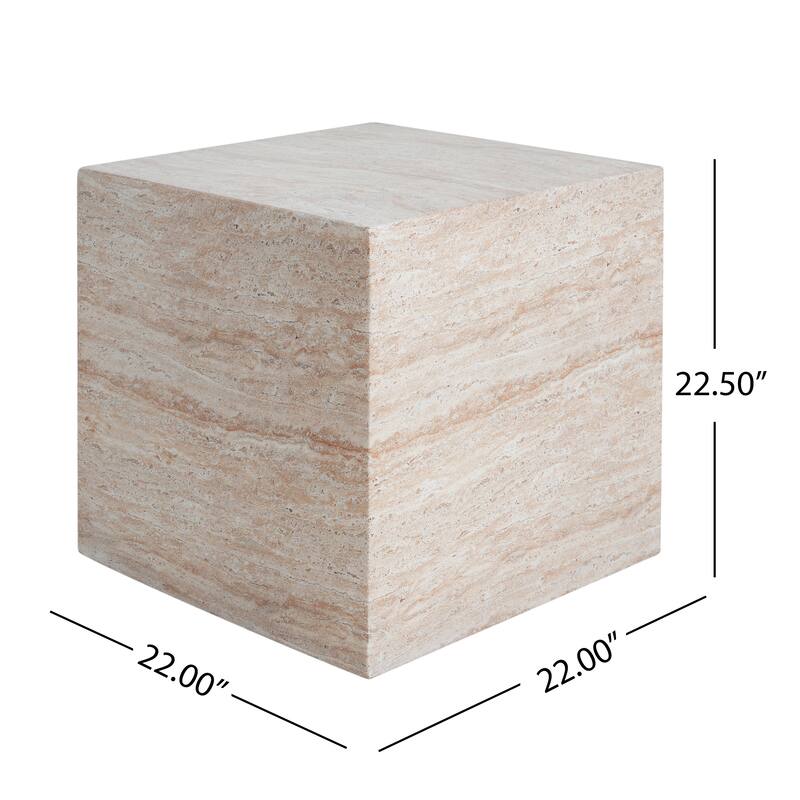 Roomfitters Contemporary Square Side Table, Durable Lightweight Accent Table for Outdoor Indoor Use, Beige