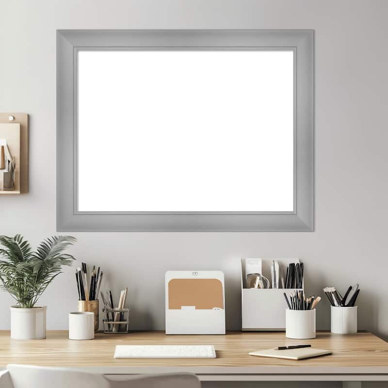 Amanti Art Flair Polished Nickel Framed Dry Erase Magnetic Board