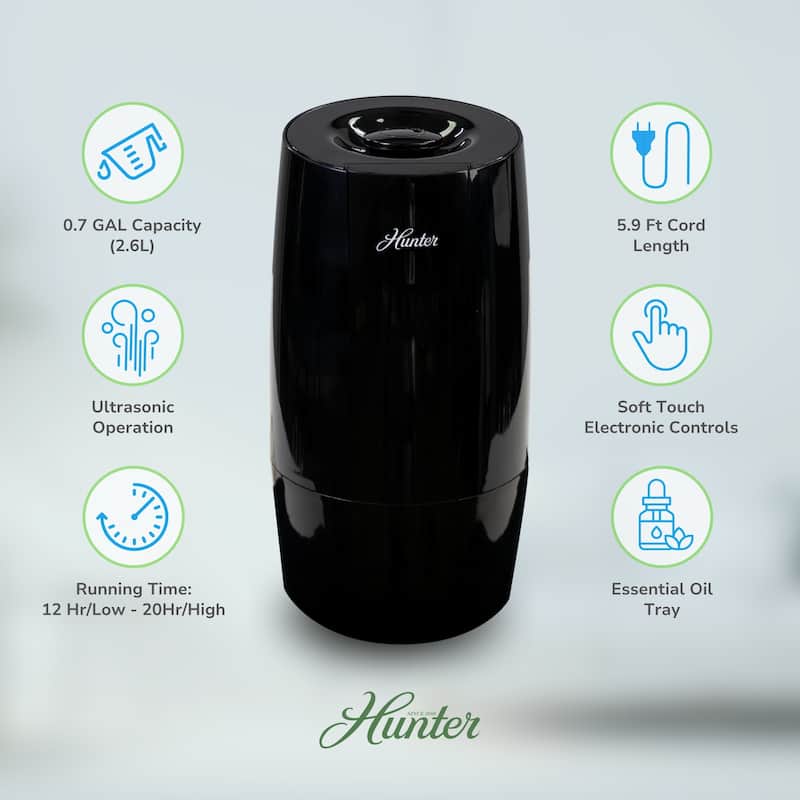 Hunter Fan Aspire 0.7 Gal Ultrasonic Cool Mist Humidifier
