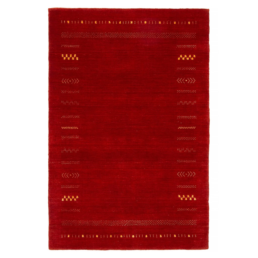 Kashkuli Gabbeh Red Rug 3'11" x 5'10" - 3'11 x 5'10