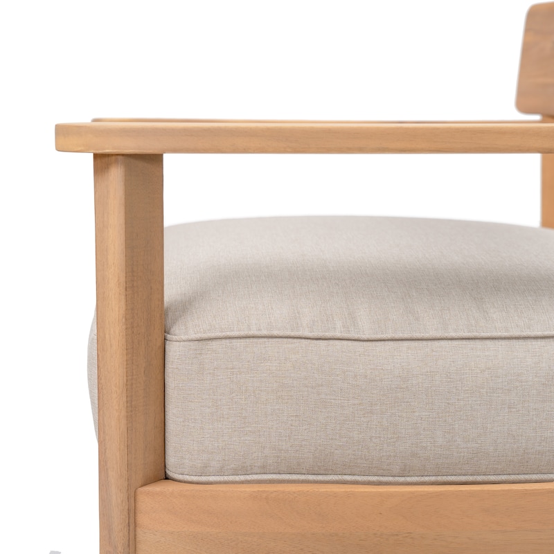 Christopher Knight Home - Mitchell Acacia Wood Club Chair with Seat Cushion