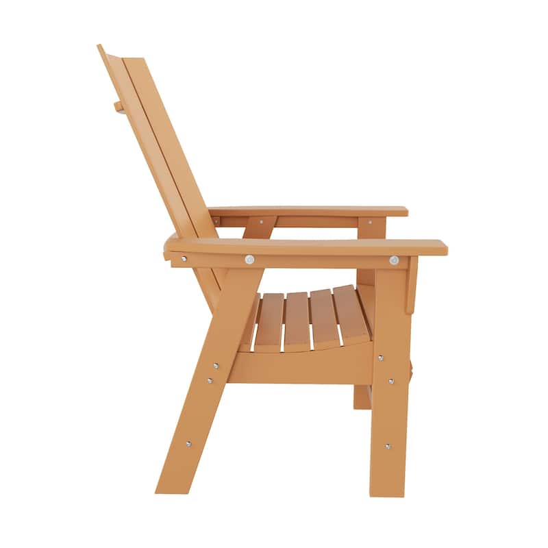 Polytrends Shoreside Hdpe All Weather Outdoor Patio Adirondack Dining Chair (1PC)