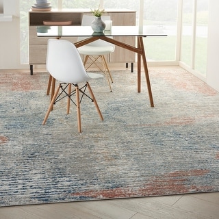 Nourison Concerto Abstract Distressed Ivory Multicolor Area Rug