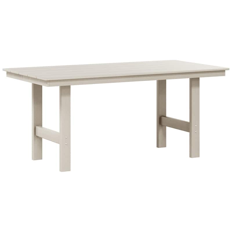 Polytrends Shoreside 66 Inch By 34 Inch Rectangular Patio Dining Table - Sand