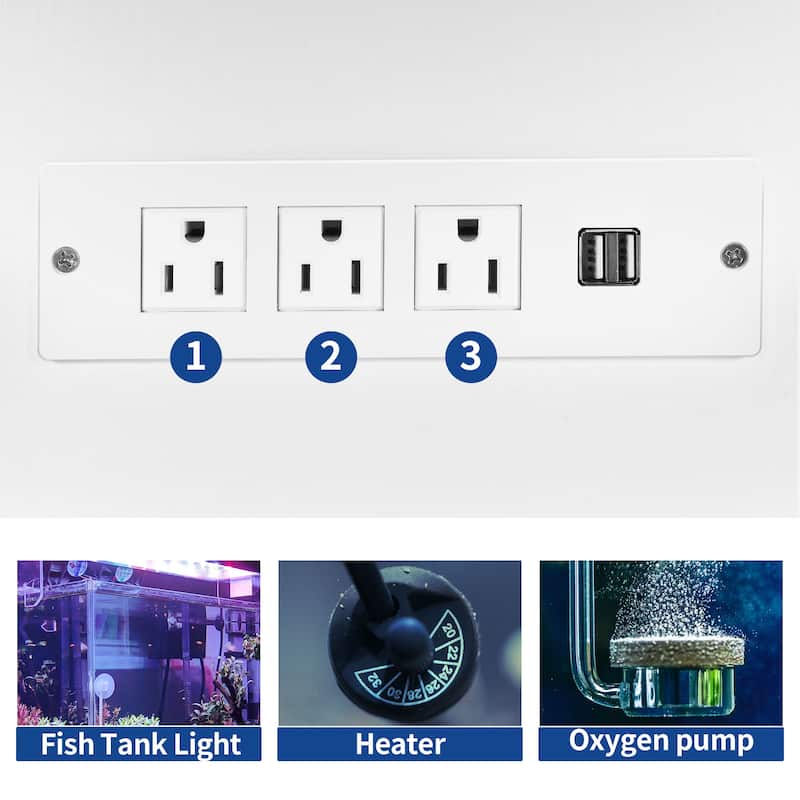 Moasis 75-120 Gallon Aquarium Stand with Power Outlet & LED Light,Heavy Duty Metal Fish Tank Stand