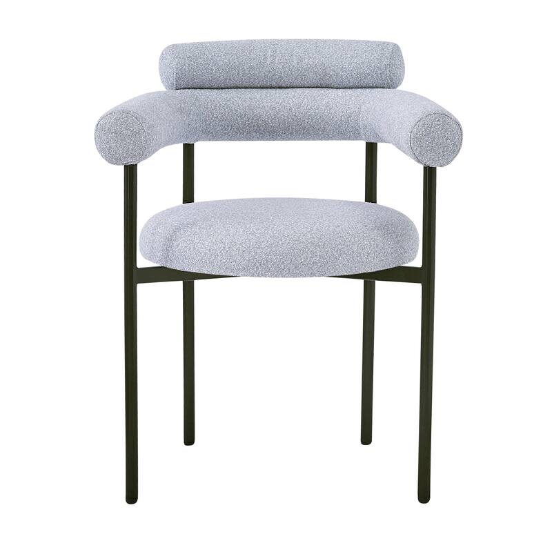 Modern Set of 2 Dining Chairs with Armrests, Padded Seat Backrest, Metal Legs for Dining Room Living Room and Café