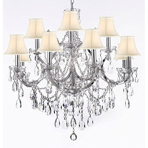 Swarovski Crystal Trimmed Theresa Crystal Chandelier Lighting - Chandeliers For Bedrooms by Overstock.com