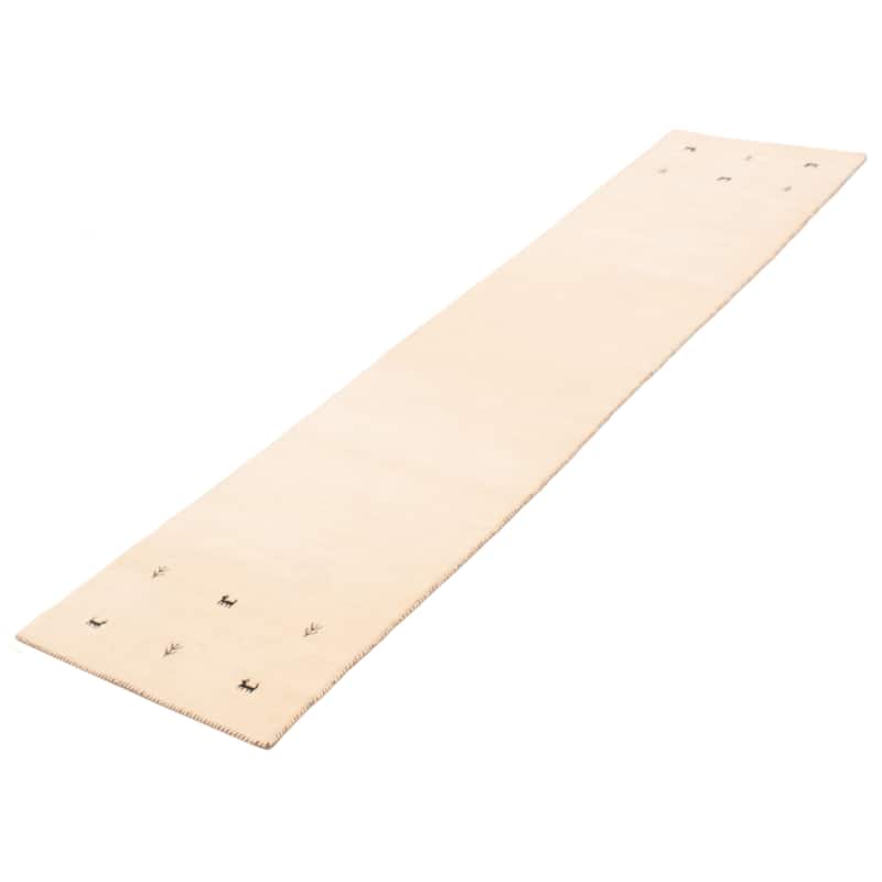 Kashkuli Gabbeh Cream Rug 2'7" x 15'11" - 2'7 x 15'11