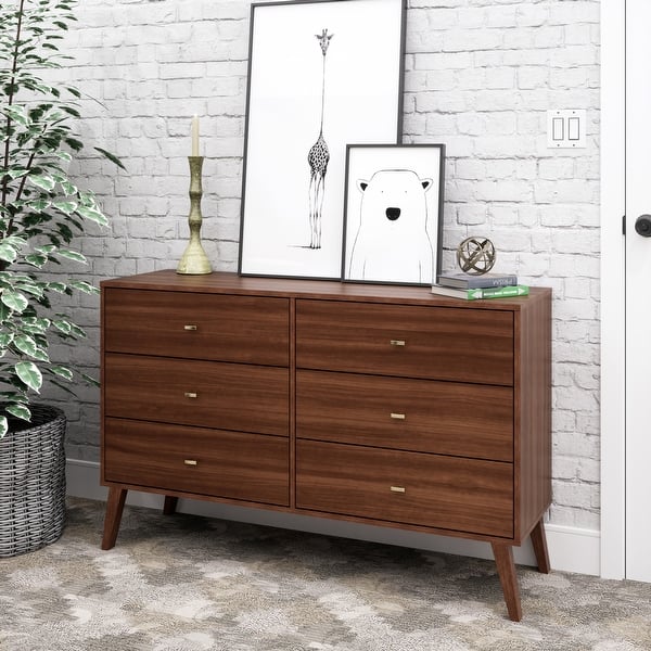 milo mid century modern 6 drawer dresser Milo Mid Century Modern 6-Drawer Double Dresser, White - Bed Bath & Beyond