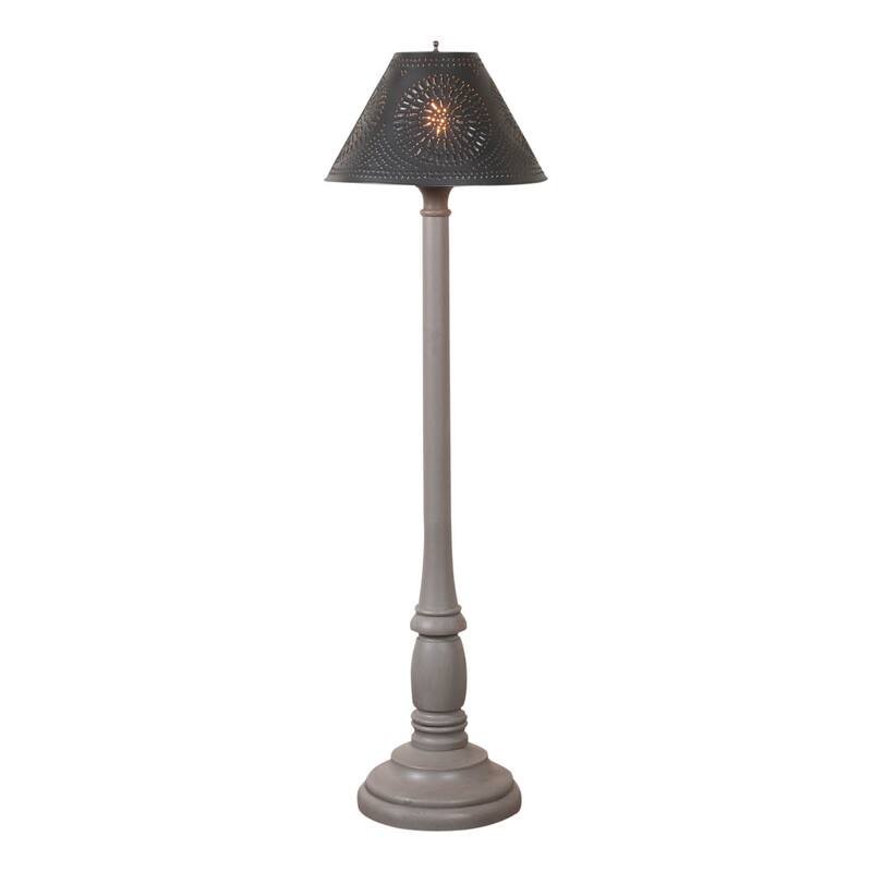 Brinton Floor Lamp In Earl Gray - Smokey Black Shade - 59 X 17 X 17 inches