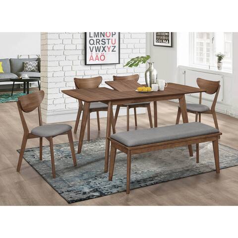 Shorna Grey and Natural Walnut 5-piece Dining Set