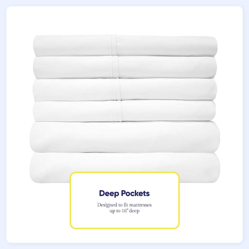 Sweet Home Collection Split King 7 Piece Sheet Set, Deluxe Ultra Soft 1500 Series, Double Brushed Microfiber.