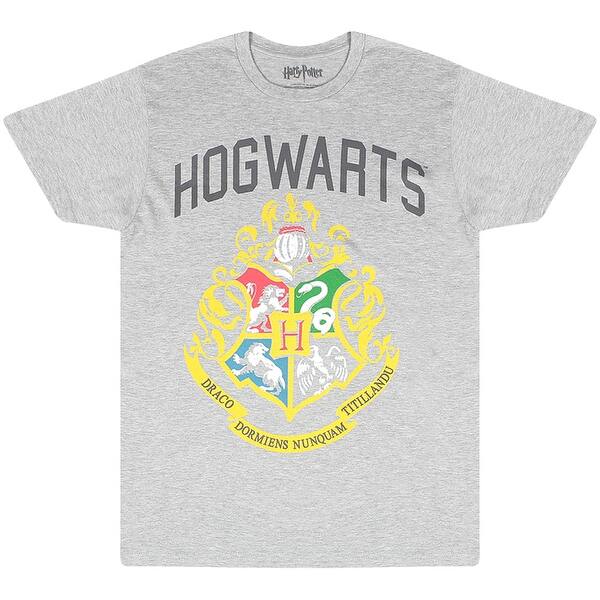 Shop Harry Potter Hogwarts School Crest Men S Grey T Shirt