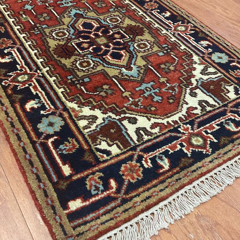HERAT ORIENTAL Handmade Indo Serapi Wool Runner - 2'6" x 8'