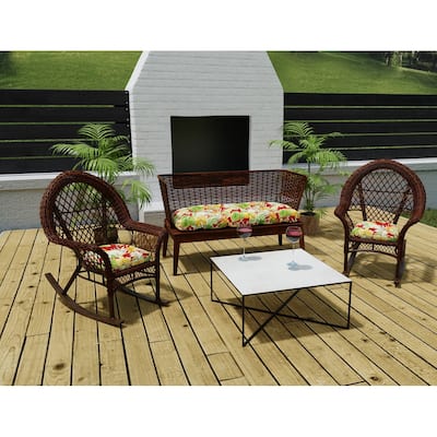 Outdoor Wicker Cushion Set for Bench and 2 Seats - 18'' L x 44'' W x 4'' H