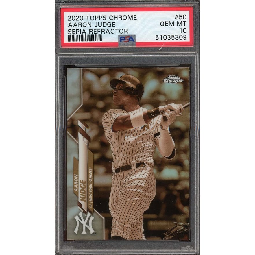 Aaron Judge 2020 Topps Chrome Sepia Refractor Baseball Card #50 Graded PSA 10 - 8'6" x 11'6"