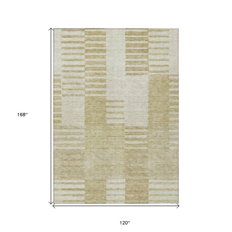 HomeRoots Striped Transitional Rectangle Outdoor Rug