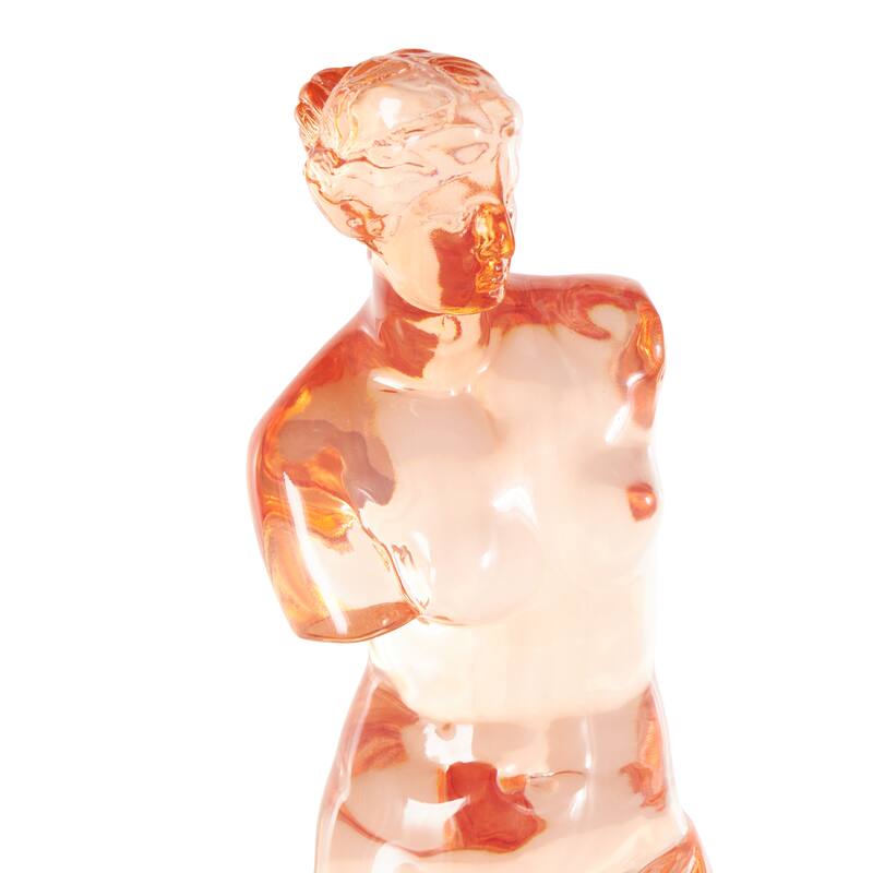 Light Blue, Orange or Green Resin Tinted Woman Decorative Sculpture