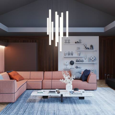 Caden 48-inch LED Pendant with White Acrylic