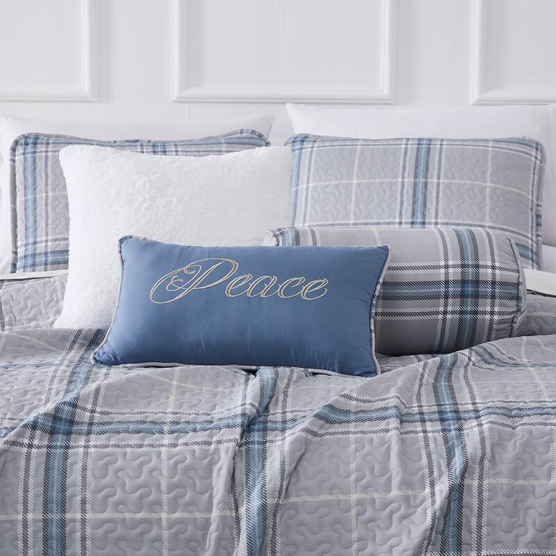 Vilano Plaid 6 piece Quilt Bedding Set