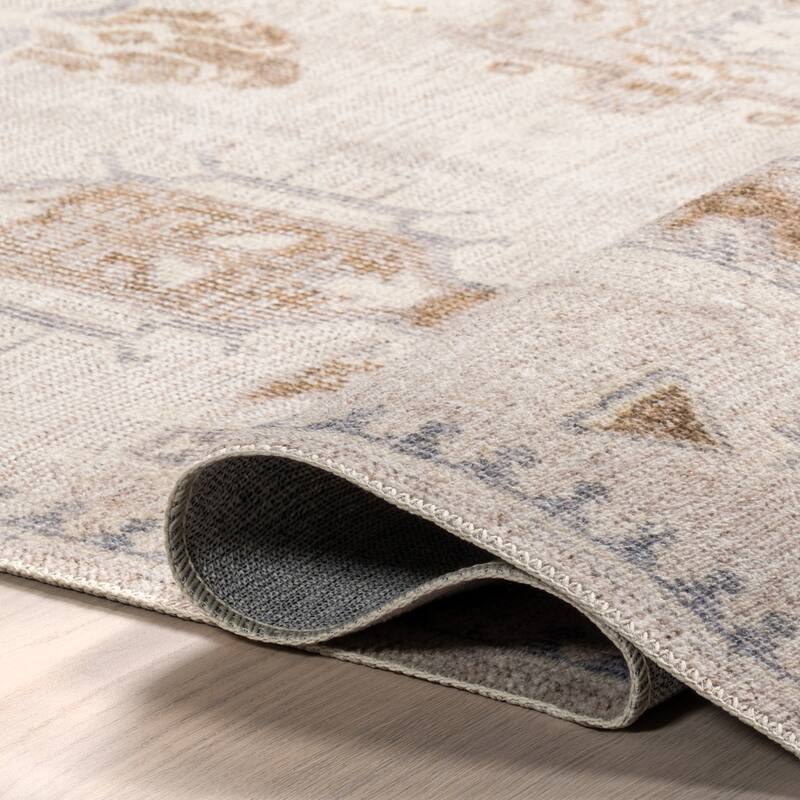 Nuloom Krystin SpinClean Distressed Machine Washable Area Rug