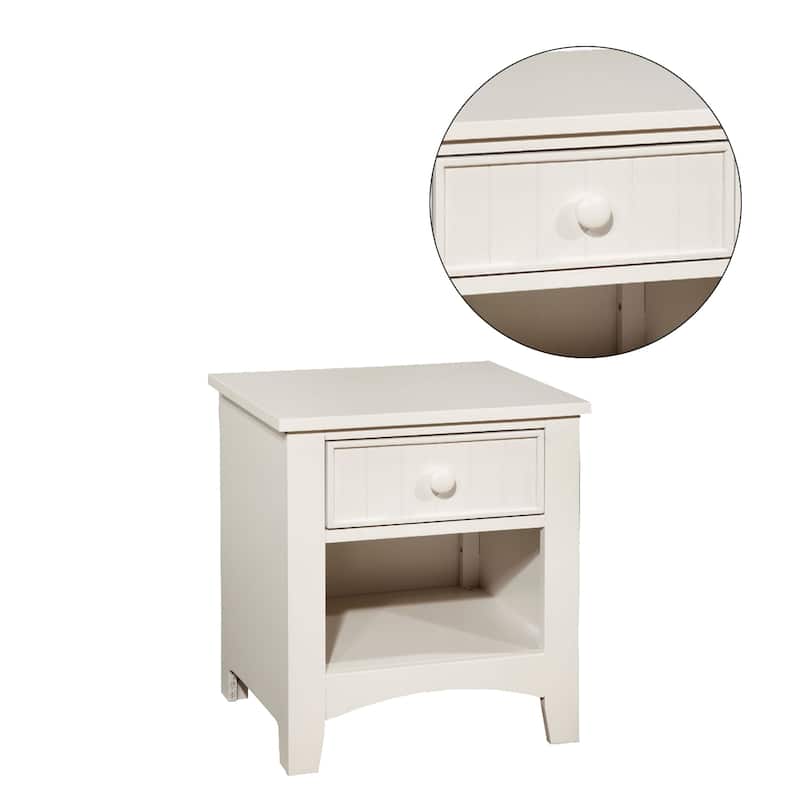 Wooden Nightstand with a Drawer