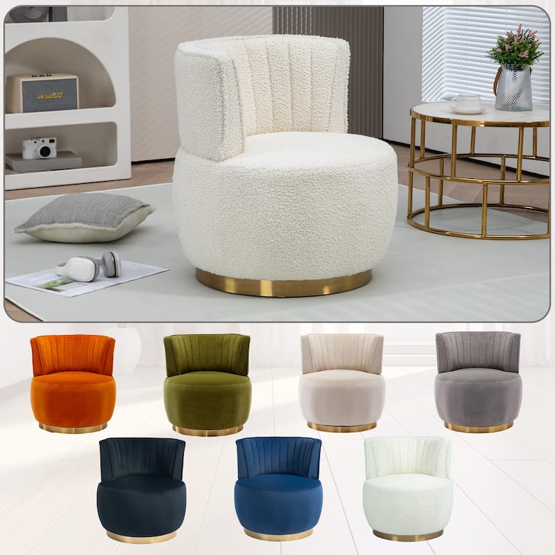 Upholstered Swivel Barrel Accent Chair Armchairs