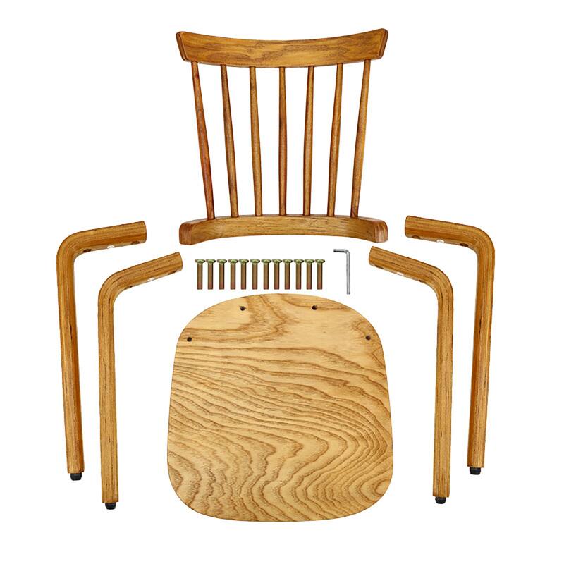 Dining Chairs Set of 2, Farmhouse Wooden Spindle Back Kitchen Chairs Solid Wood Slat Back Windsor Chair (Set of 2)