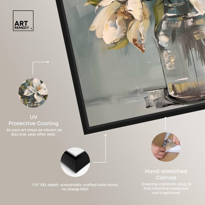 Prismatic Floral and Jar Canvas by Art Remedy