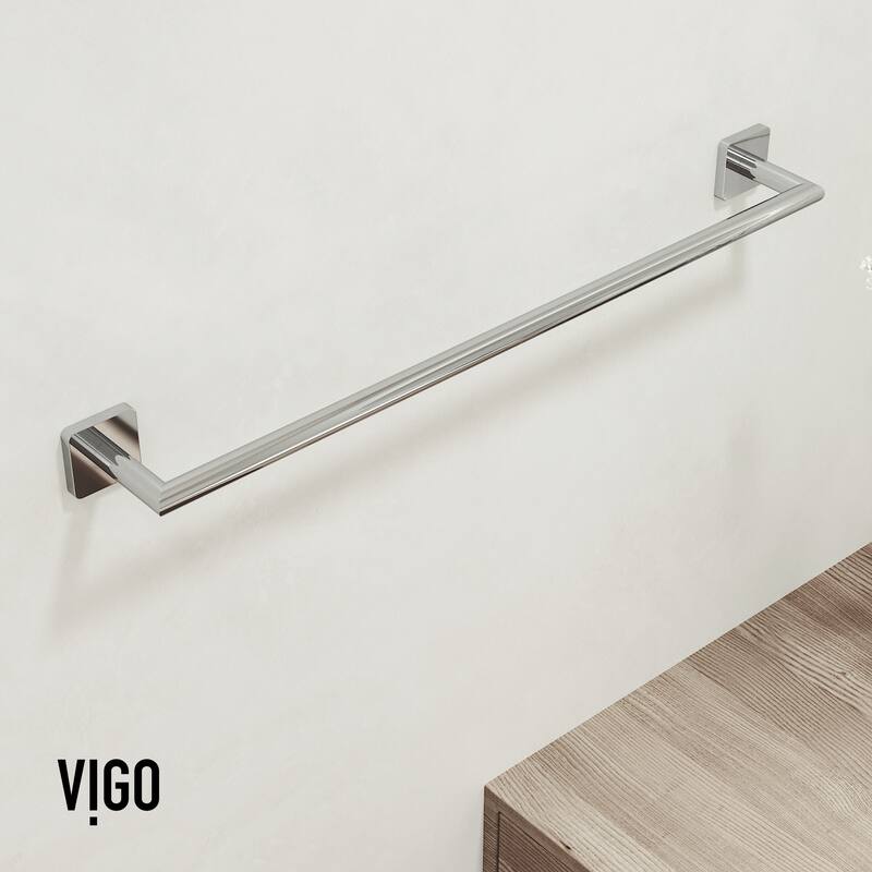 VIGO Satro 4-Piece Bathroom Hardware Accessory Set with 24 in. Towel Bar, Toilet Paper Holder, Hand Towel Holder, Hook