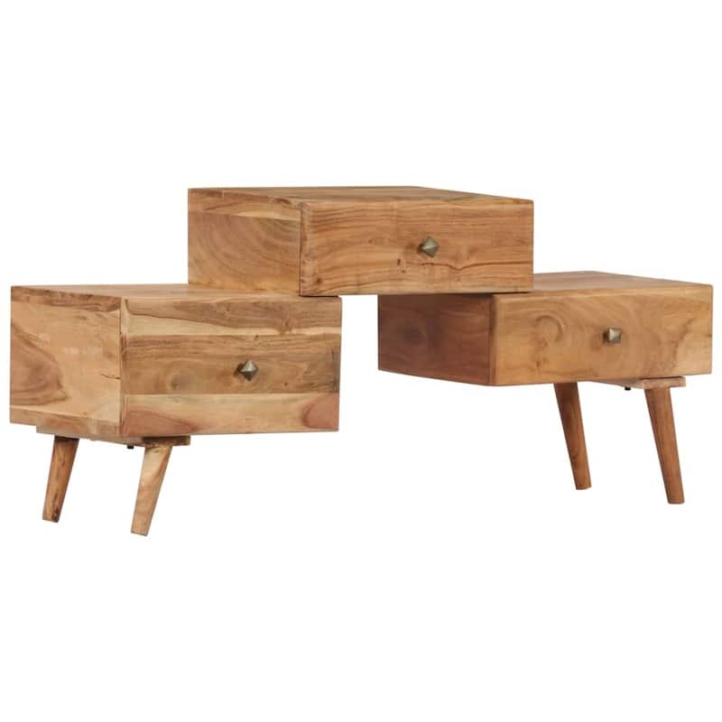 vidaXL TV Stand 42.5"x11.8"x19.3" Solid Wood Acacia