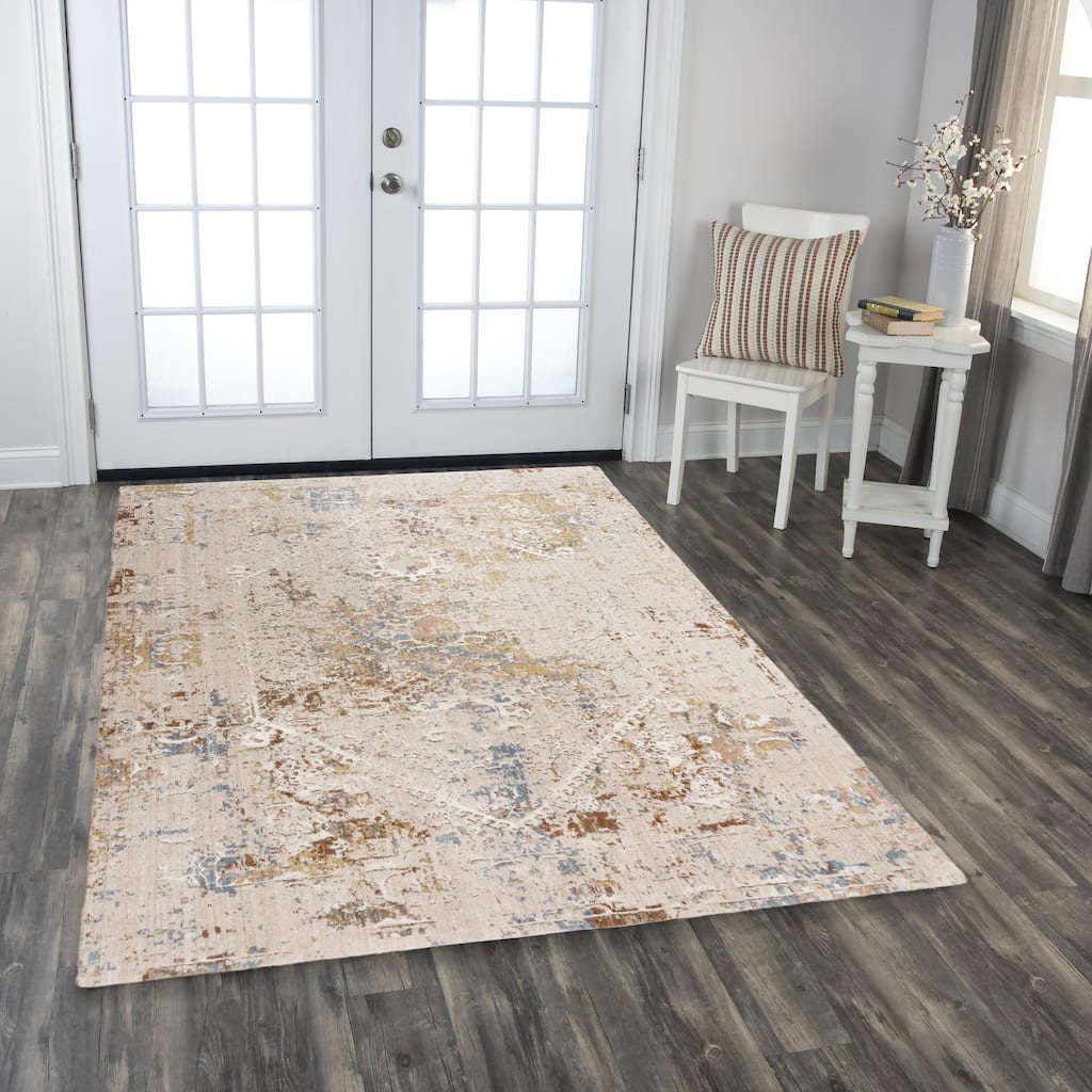 Alora Decor Lake Transitional Beige/Multi Recycled Polyester Area Rug