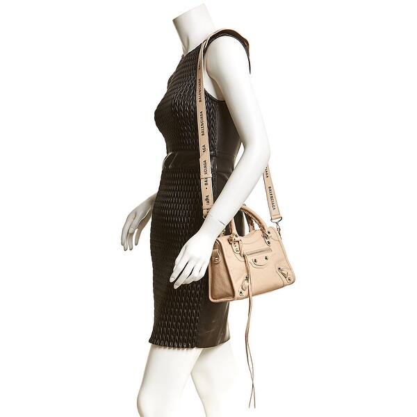 Shop Balenciaga Classic City Logo Strap Mini Leather Shoulder Bag