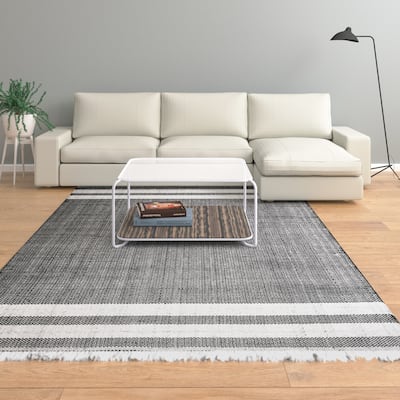 Sevita Striped PET Yarn Indoor/Outdoor Area Rug
